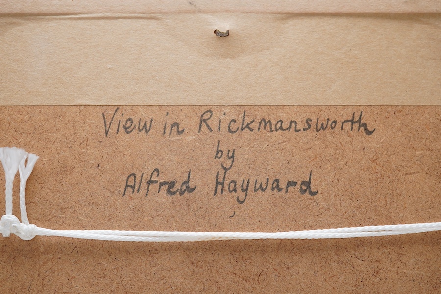 Alfred Robert Hayward (1875-1971), impressionist oil on board, ‘View in Rickmansworth’, initialled, 21 x 25cm. Condition - good